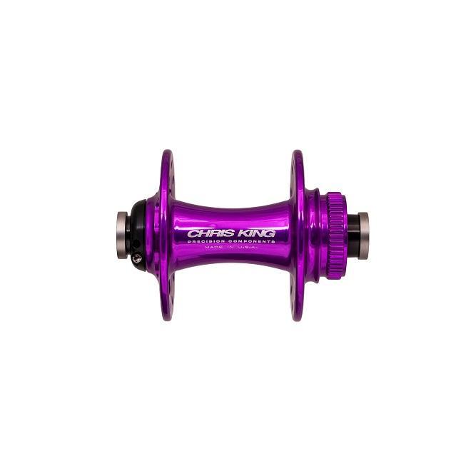 Chris King R45 Disc Hub Front, CenterLock, 24 Hole, 12mm x 100mm, 3D Violet