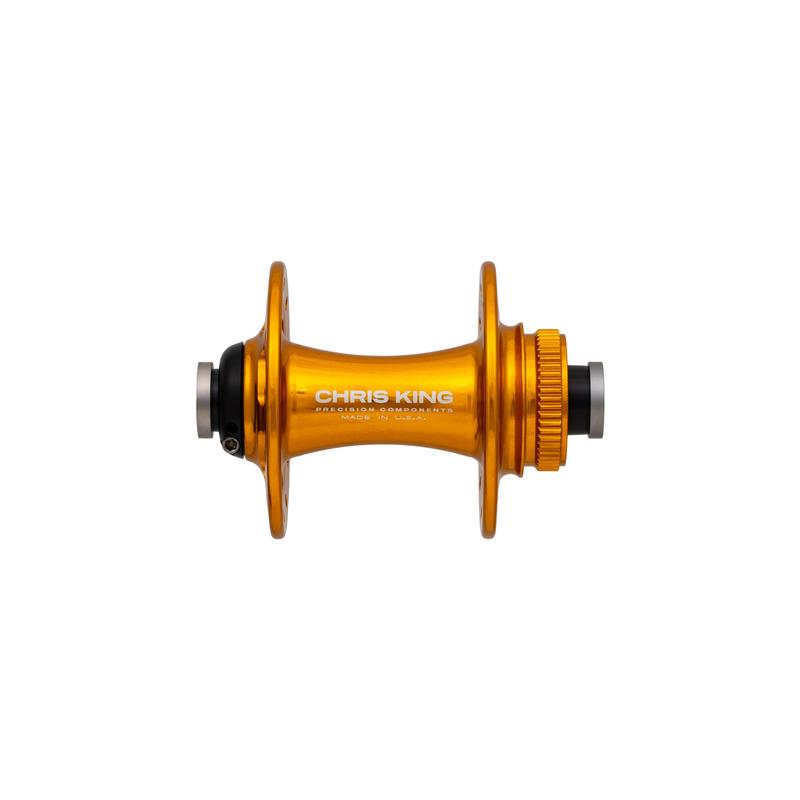 Chris King R45 Disc Hub Front, CenterLock, 28 Hole, 12mm x 100mm, Gold