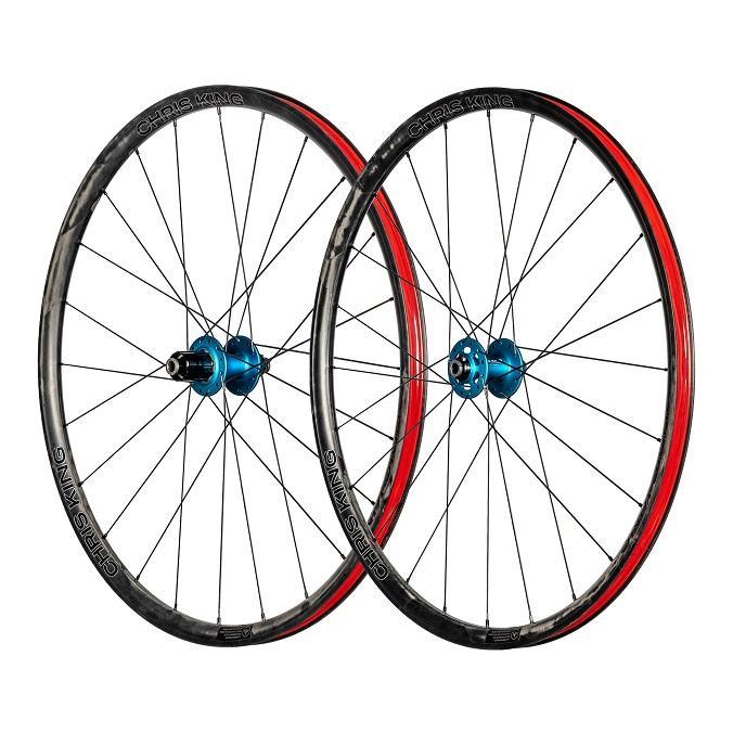 Chris King GRD23 700c Wheelset, R45D Hubs Front 24H (12x100mm) and Rear 24H (12x142mm), XDR Driver, Matte Turquoise