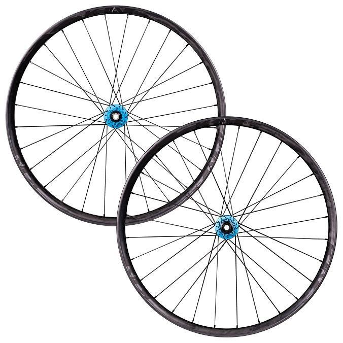 Chris King MTN30 29" Wheelset, 6-Bolt Hubs Front 28H (15x110mm) Rear 28H (12x148mm), Shimano Microspline, Matte Black