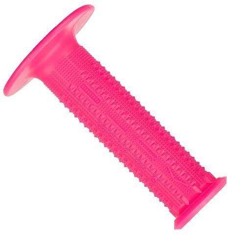 Oury BMX Single Compound Pyramid Grips w/Flange, Neon Pink