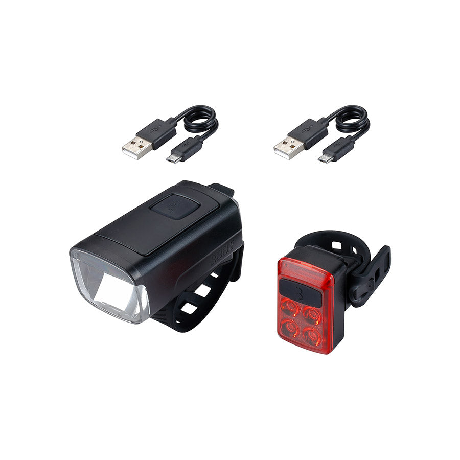 BBB Cycling, BLS-231 Stud50/Slide Combo, Light, Front and Rear, Black, Set