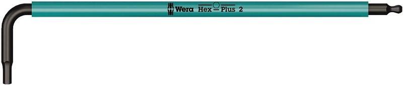 Wera Tools Hex Plus Long Arm L-Key, Green, 2mm