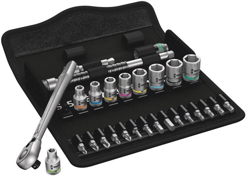 Wera Tools Zyklop Ratchet Set w/Switch Lever, 1/4" Drive, 28 Pieces