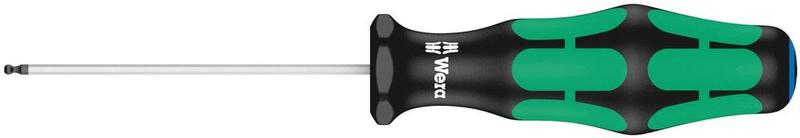 Wera Tools Kraftform Plus Ball End Hex Screwdriver, 2mm