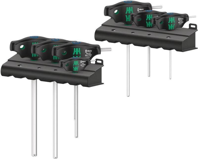 Wera Tools T-Handle HexPlus w/Holding Function 7 Piece Set, 2 Plastic Racks