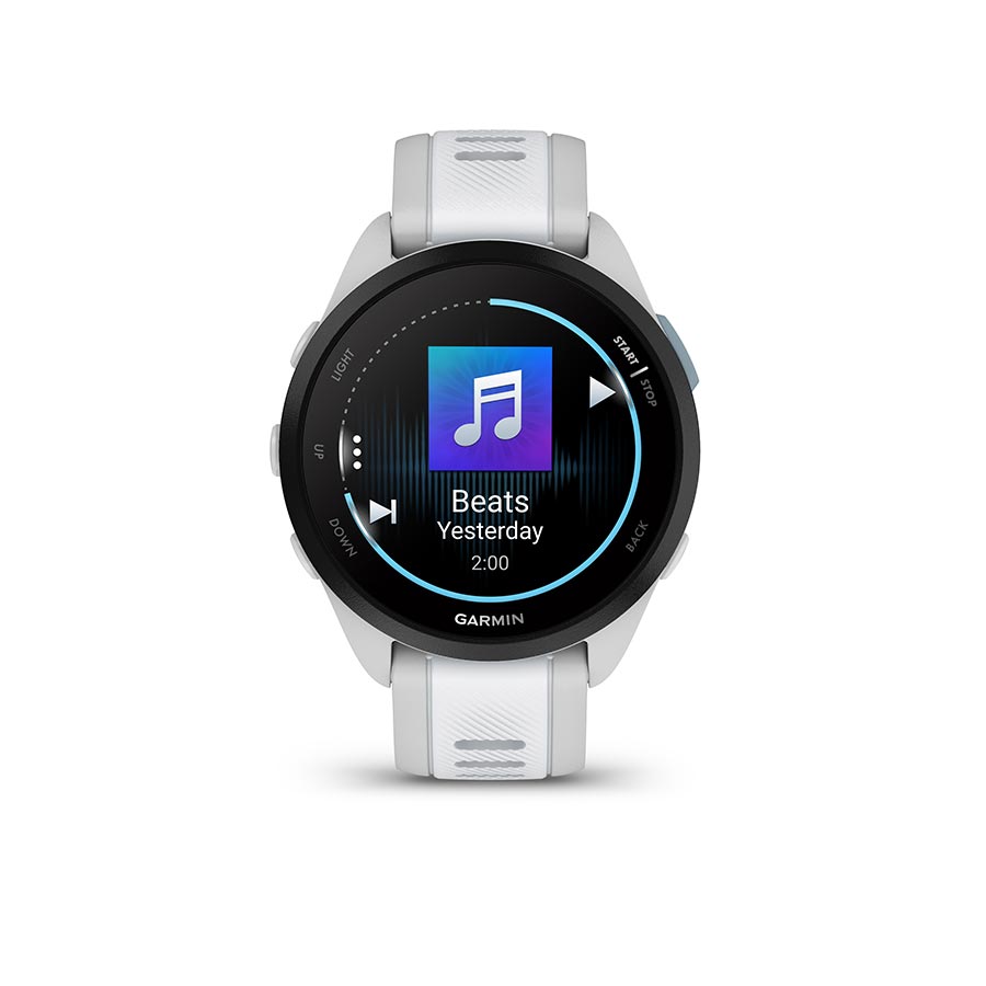 Garmin, Forerunner 165 Music, Watch, Watch Color: Grey, Wristband: Whitestone - Silicone