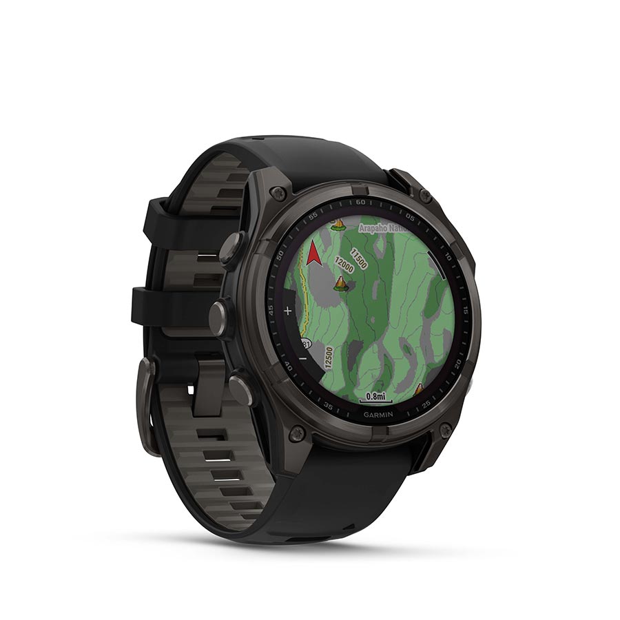 Garmin, fenix 8 Solar Sapphire 47mm, Watch, Watch Color: Grey, Wristband: Black/ Pebble Gray - Silicone