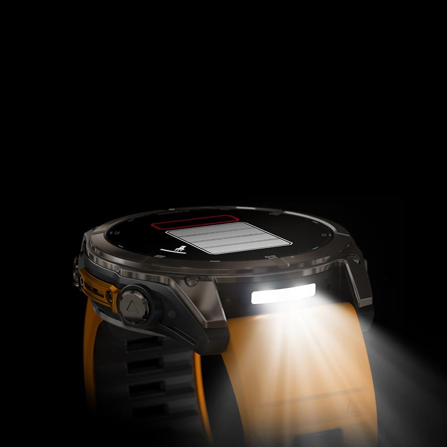 Garmin, fenix 8 AMOLED Sapphire 51mm, Watch, Watch Color: Titanium, Wristband: Orange/ Graphite - Silicone