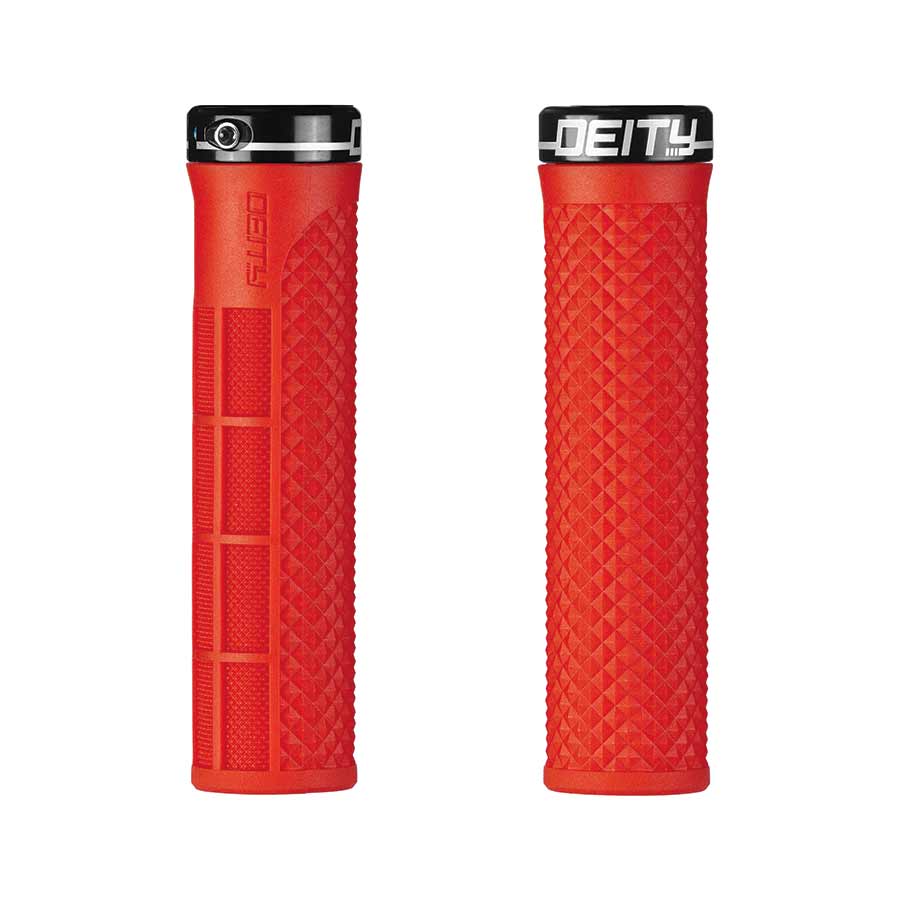 Deity, LockJaw, Grips, 132mm, Red, Pair
