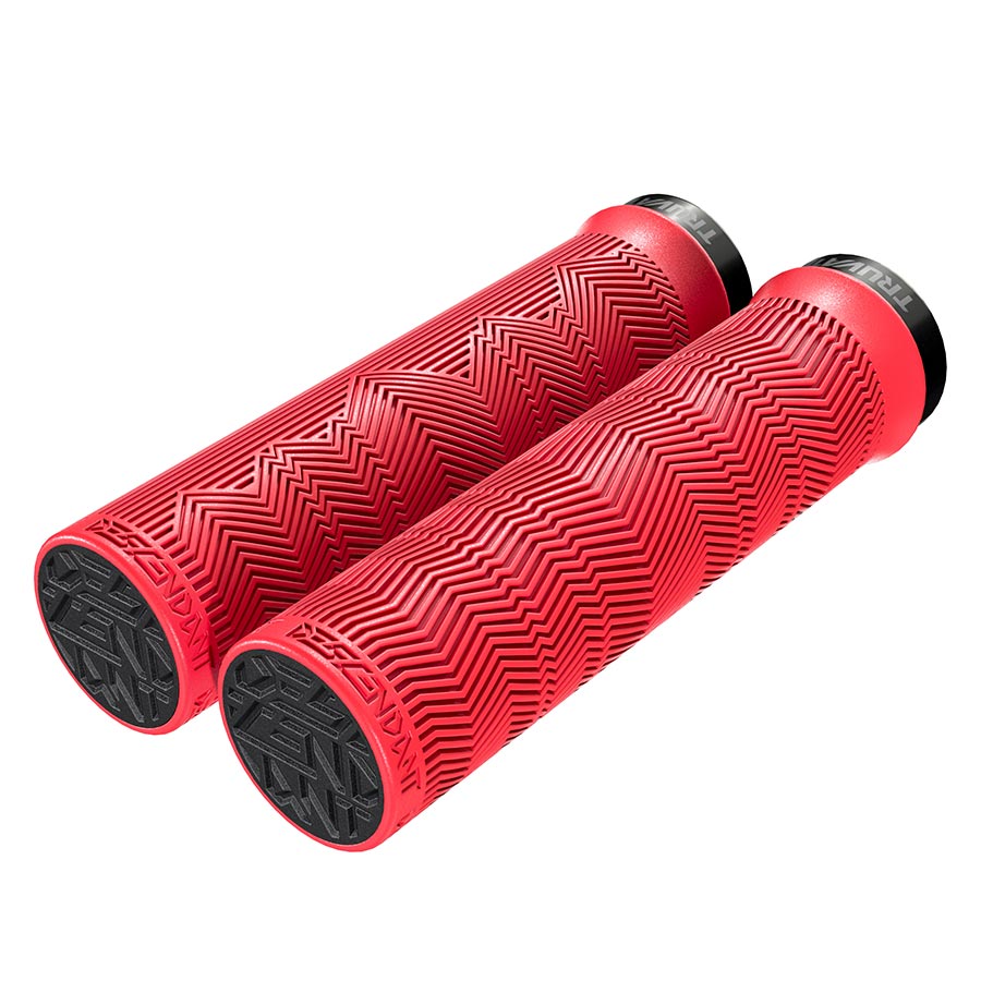 Truvativ, Descendant Single Locking, Grips, 133mm, Red, Pair