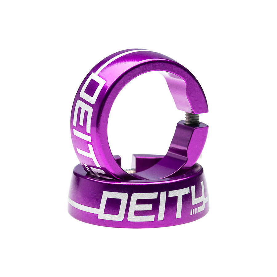 Deity, Grip Clamps for Megattack, Purple, Pair