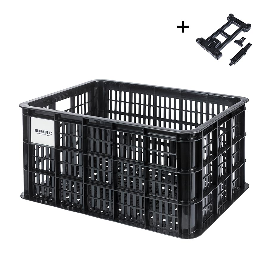 Basil, Bicycle Crate L, Basket, MIK, Black