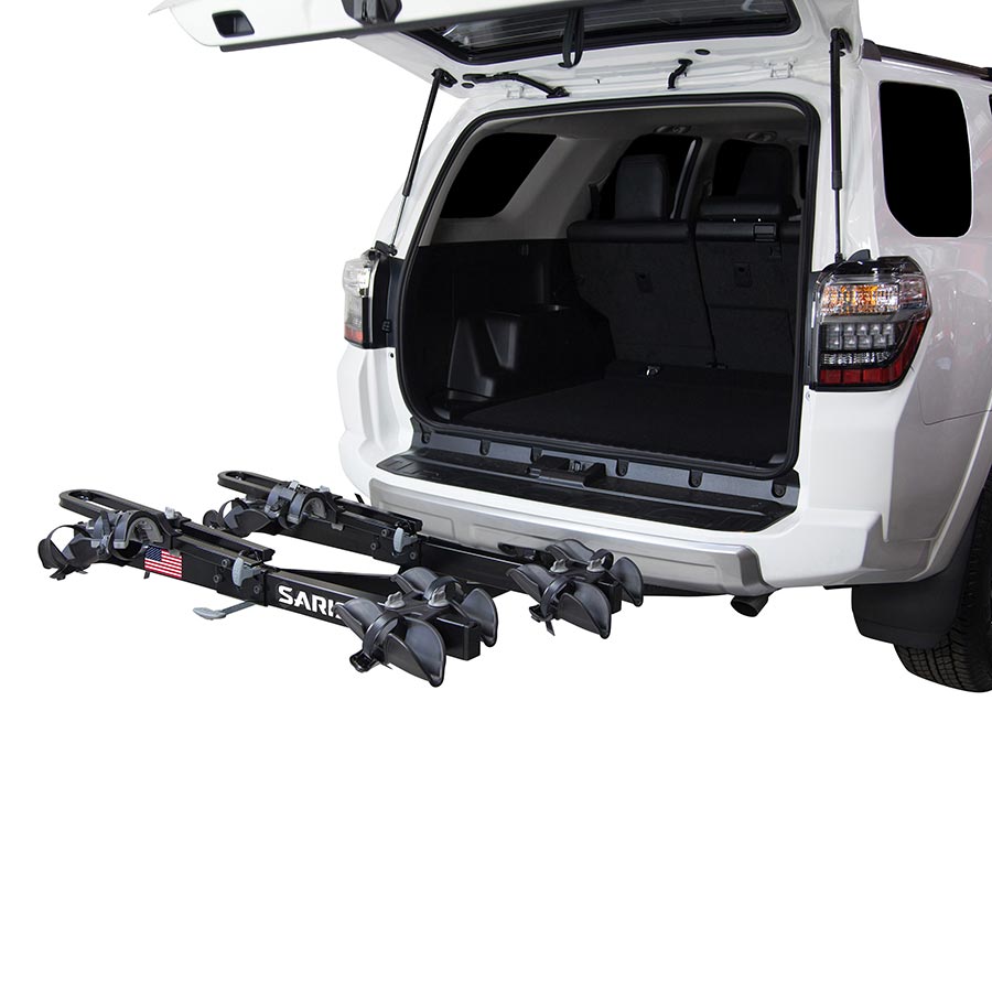 Saris, Freedom, Hitch Mount Rack, 2'', Bikes: 4, Max weight per bike: 60 lb for 2 closest - 35 lb for 2 furthest trays