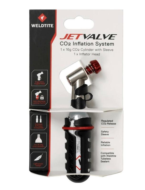 Weldtite Jetvalve CO2 Inflator System (Head/Cylinder/Sleeve)