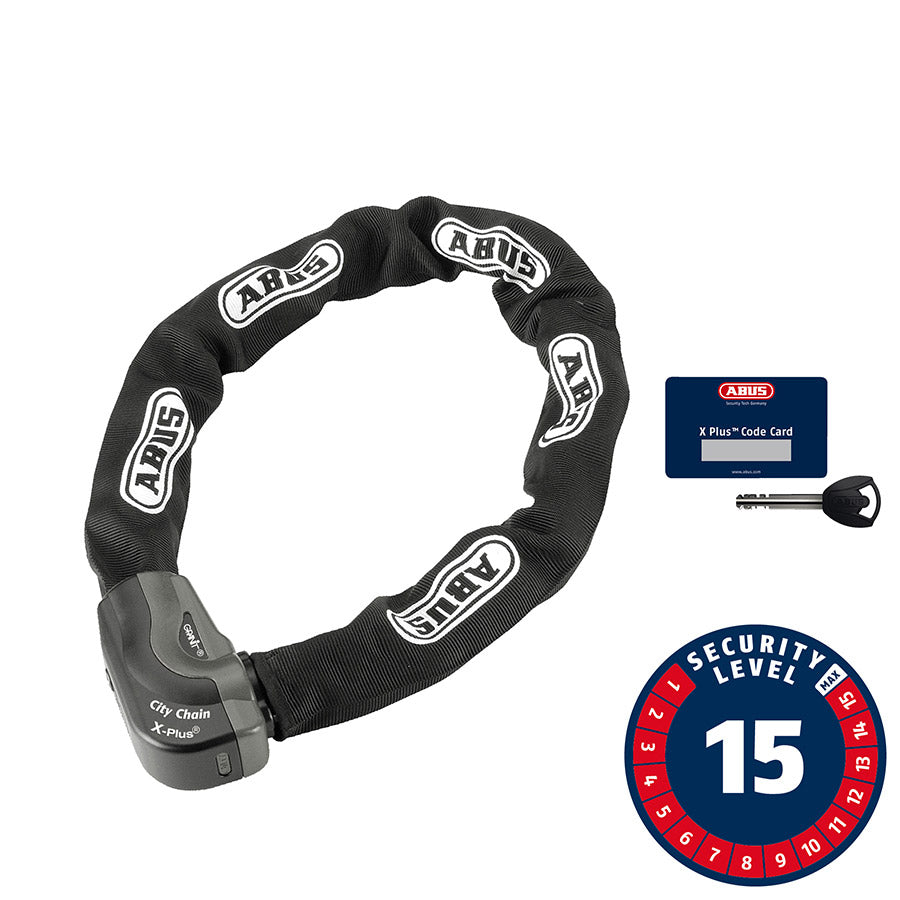 Abus, Granit CityChain XPlus 1060K, Chain Lock, Key, 10mm, 140cm, 4.6', Black