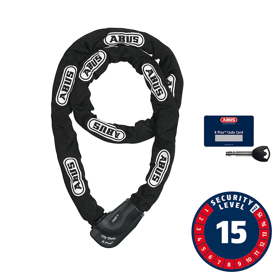 Abus, Granit CityChain XPlus 1060K, Chain Lock, Key, 10mm, 170cm, 5.6', Black