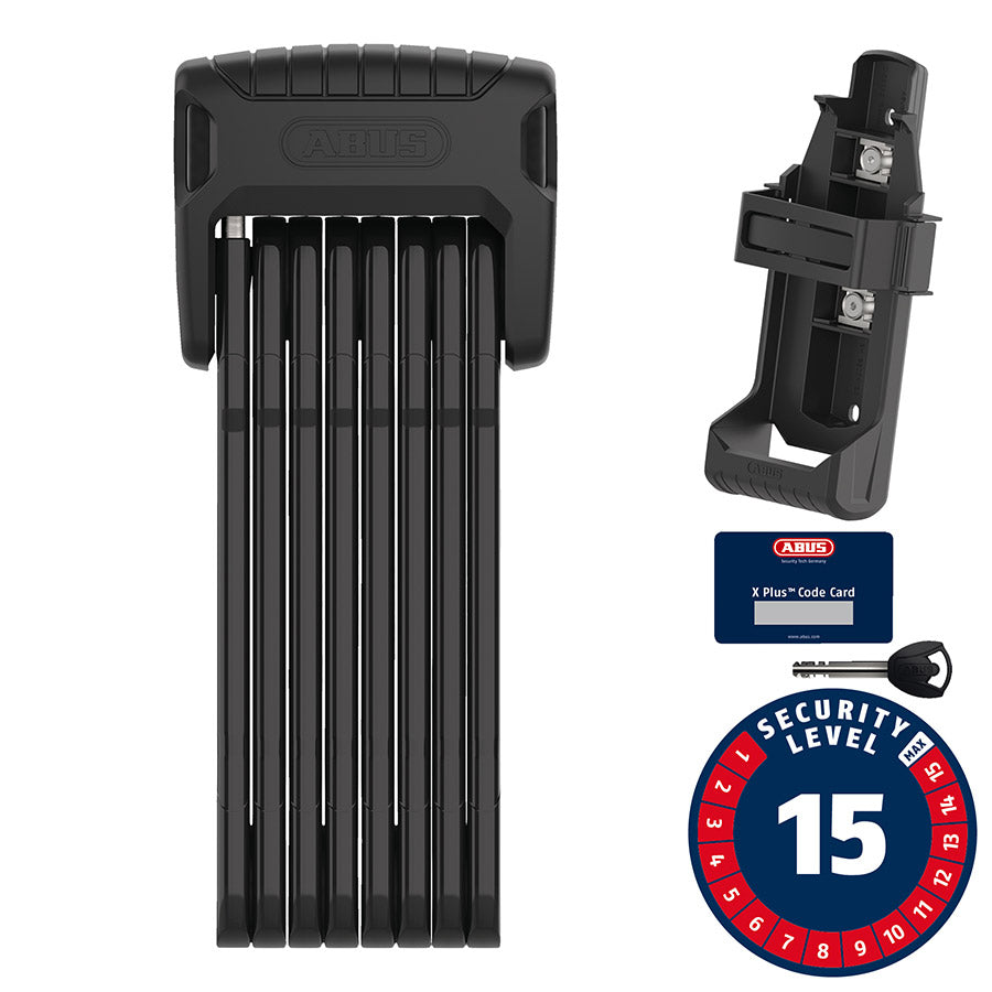 Abus, Bordo Granit XPlus 6500K, Folding Lock, Key, 5.5mm, 120cm, 3.94', SH, Black