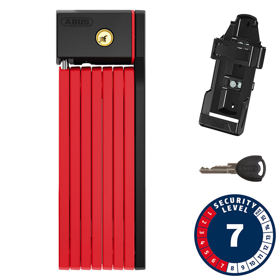 Abus, Bordo Big uGrip 5700, Folding Lock, Key, 100cm, 3.3', 5mm, Red