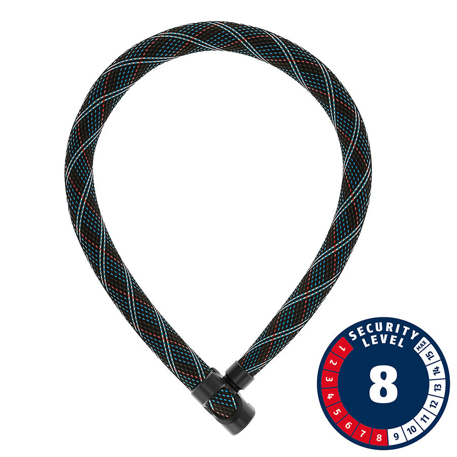 Abus, IvyTex IVERA 7210K, Chain Lock, Key, 7mm, 85cm, 2.8', Crossing Grey