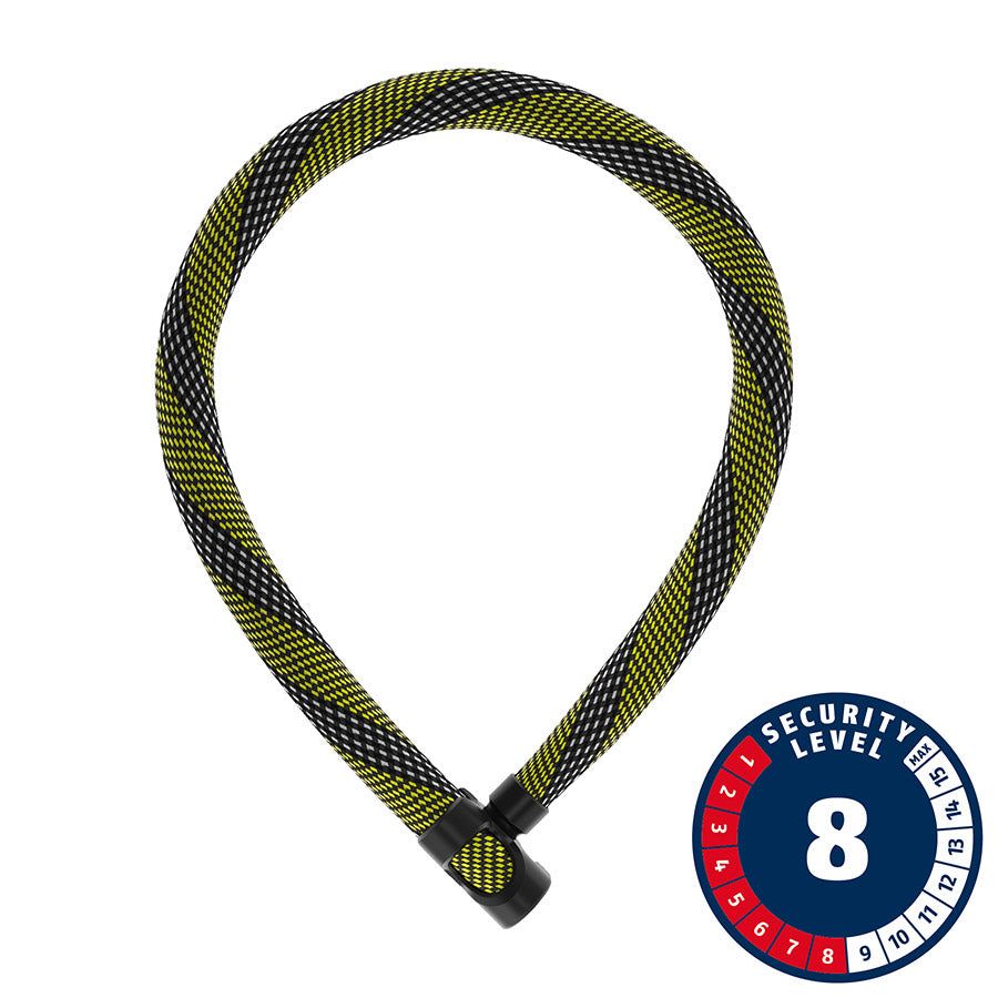 Abus, IvyTex IVERA 7210K, Chain Lock, Key, 7mm, 85cm, 2.8', Racing Yellow