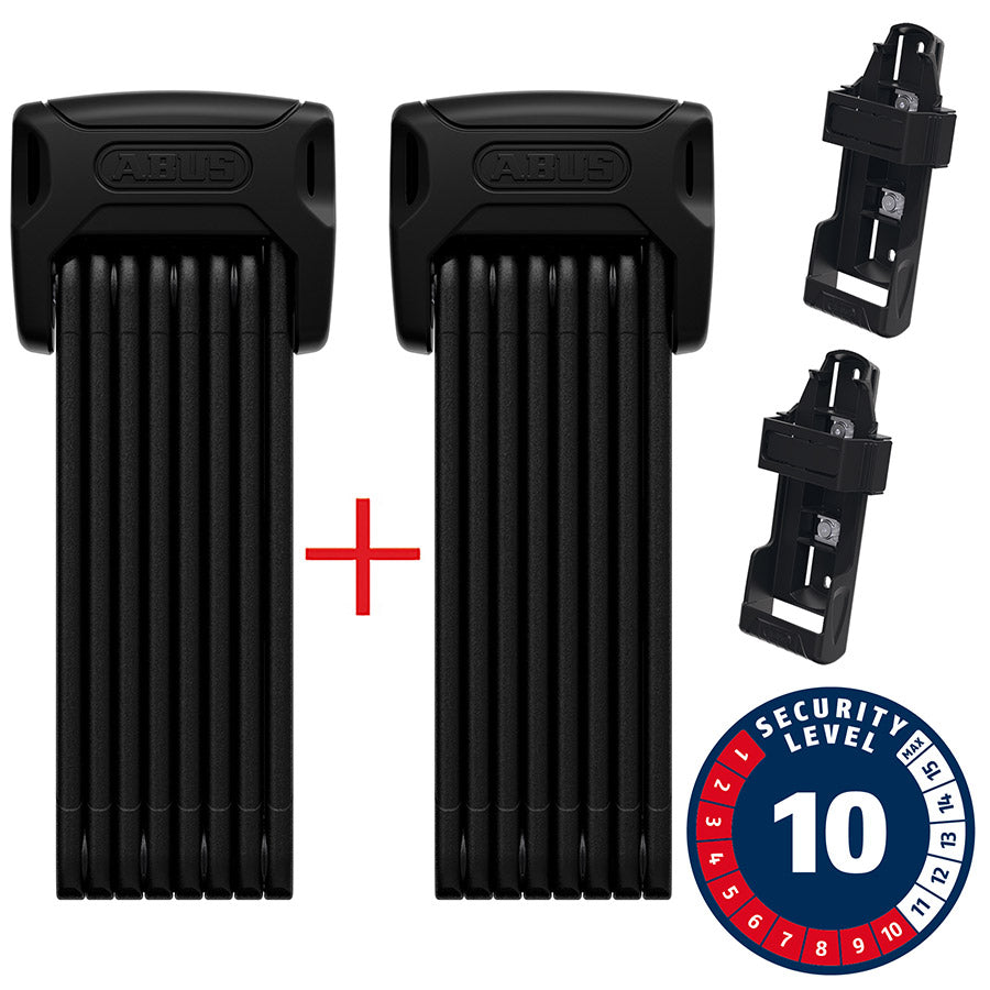 Abus, Bordo XPlus 6000K Twinset, Folding Lock, Key, 120cm, 3.9', 5mm, Black
