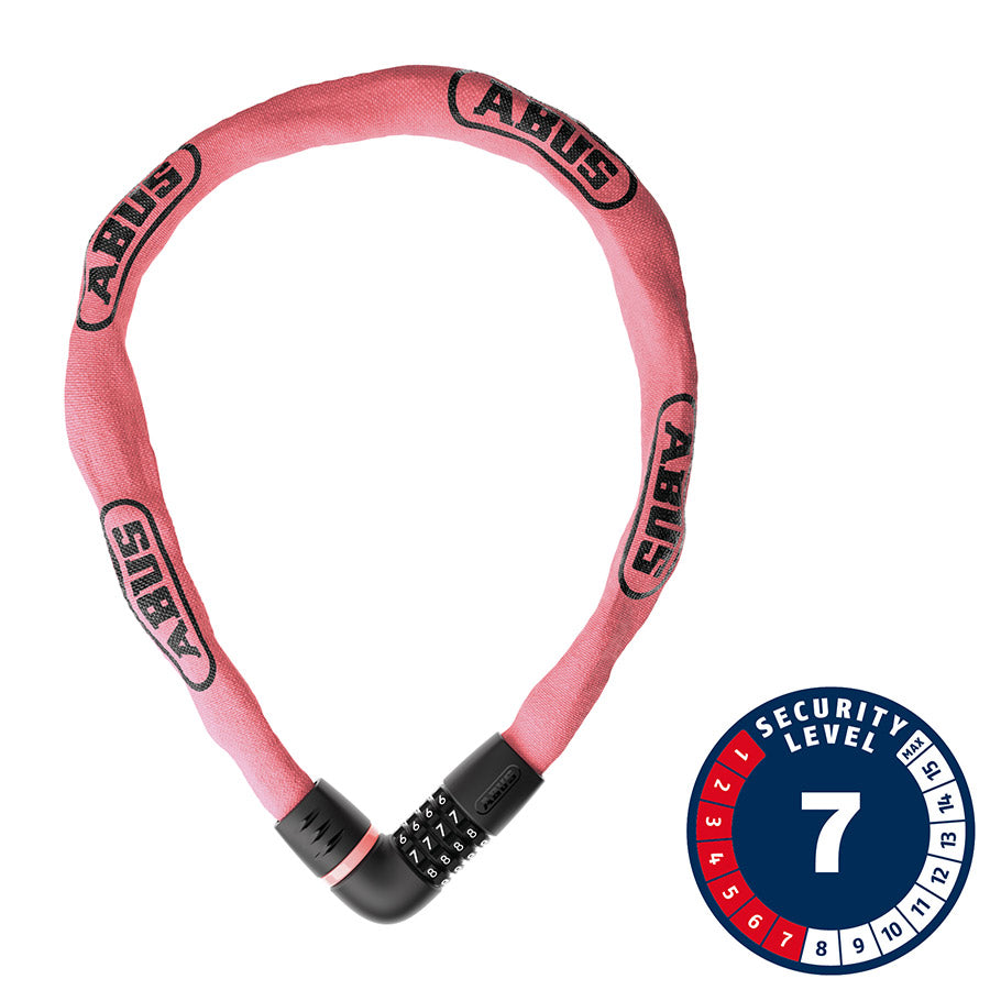 Abus, Tresor 6807C, Chain Lock, Combination, 7mm, 110cm, 3.6', Rose Blush
