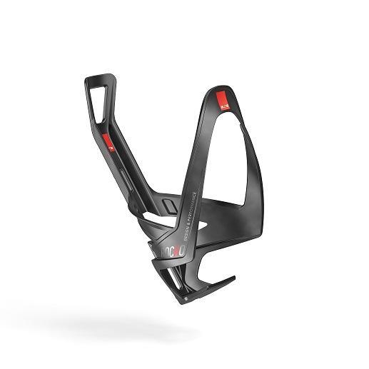 Elite Rocko Carbon Bottle Cage Matte Black w/ Red Graphic