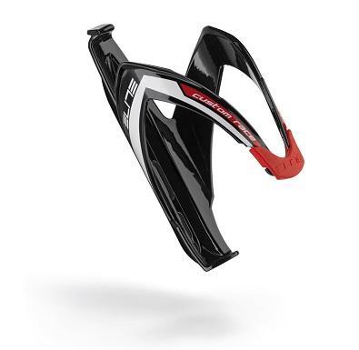 Elite Custom Race Fiber Reinforced Composite Bottle Cage Gloss Black w/ Bright Red Graphic