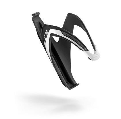Elite Custom Race Fiber Reinforced Composite Bottle Cage Matte Black w/ White Graphic
