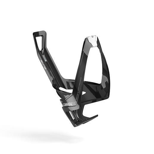 Elite Cannibal XC Fiber Reinforced Composite Bottle Cage Gloss Black w/ White Graphic