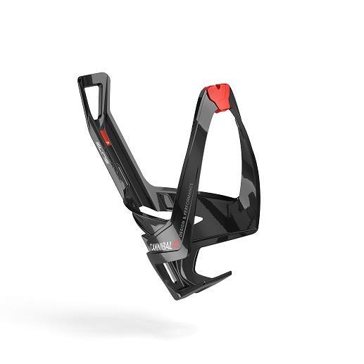 Elite Cannibal XC Fiber Reinforced Composite Bottle Cage Gloss Black w/ Red Graphic