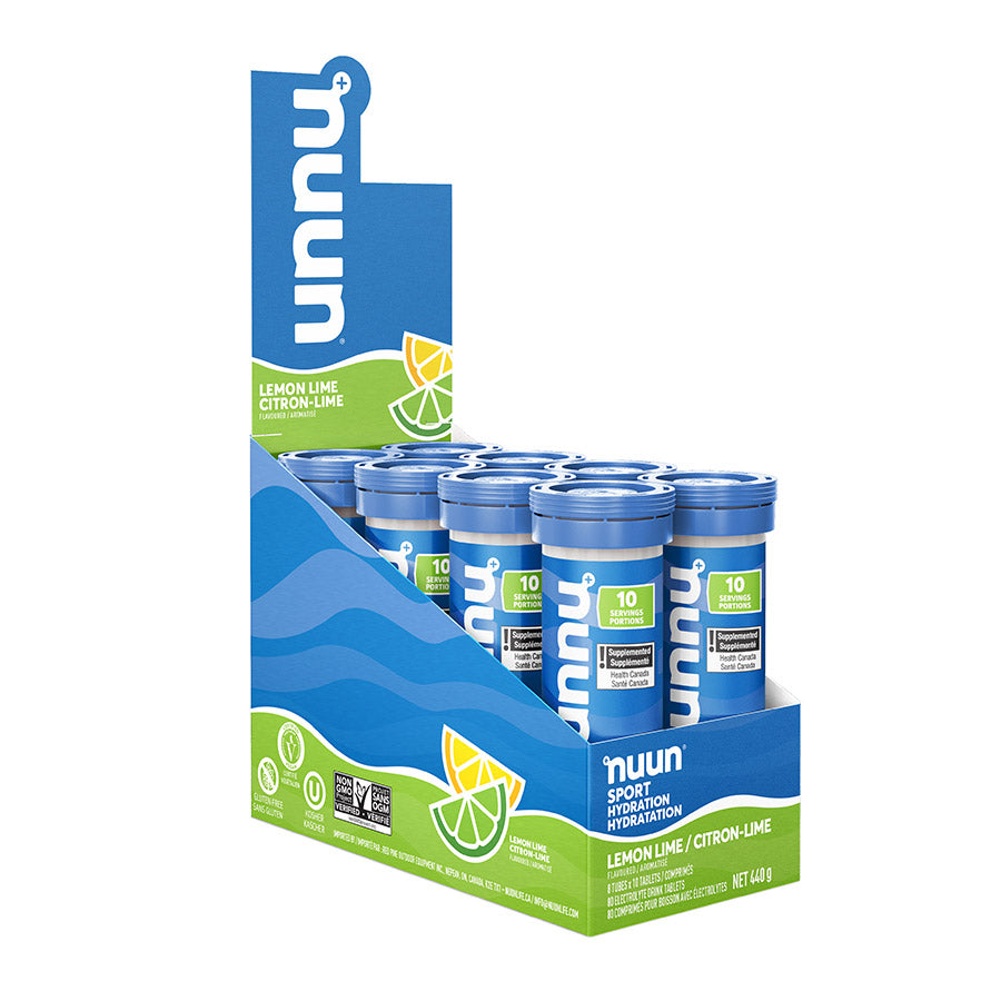 Nuun, Sport, Drink Mix, Lemon Lime, Box of 8, 10 servings, 8pcs