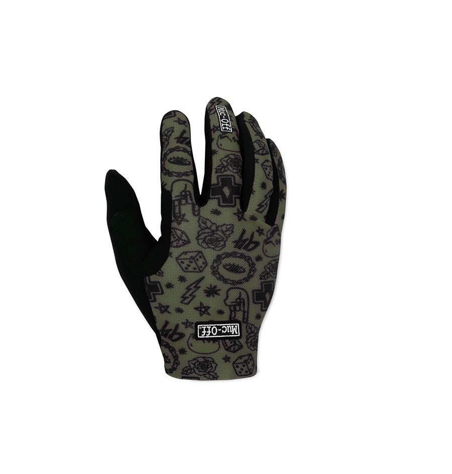 Muc-Off, Lightweight Mesh Rider, Full Finger Gloves, Green, L, Pair