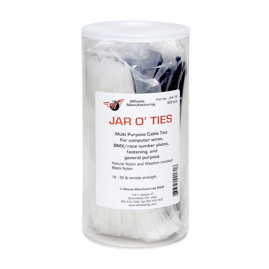 Wheels Manufacturing Zip Ties - Black, 200 x 2.5mm, 600ct Jar