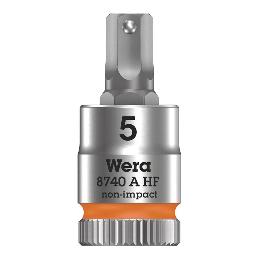 Wera, 8740A HF Zyklop, 1/4'' Drive, Hex 5.0 x 28mm with HF
