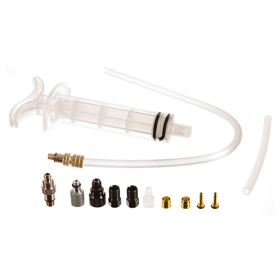 Tektro Basic Bleed Kit - Includes Syringe, Plastic Tubing, HoseRetainer, Compression Ferrules,  Brass Inserts, and Inlet/Outlet Valve