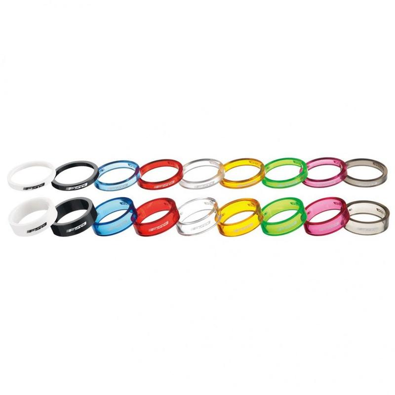 FSA Headset Part, Headset Spacer, 1-1/8", 5mm, Polycarbonate, Red, / 10