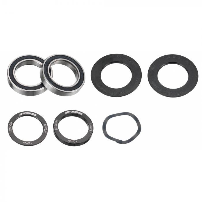 FSA Bottom Bracket, BB90 Shell, For MegaExo 24mm Cranks, Stainless Steel Bearings
