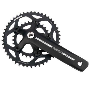 FSA Crankset, Tempo, 46/30T x 165mm, 110/80mm BCD, JIS, N-10/11, Alloy, Black (CK-201ST/WT)