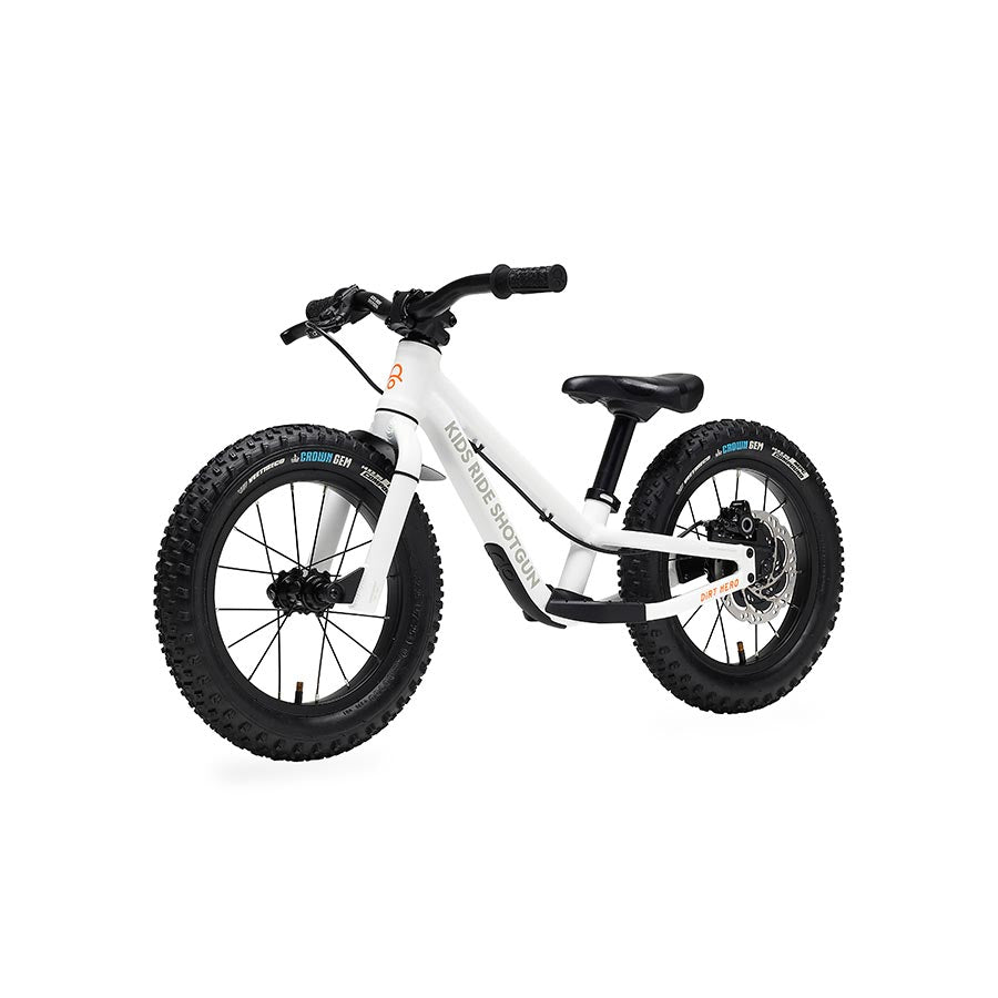 Kids Ride Shotgun, Dirt Hero 14'', Push Bike, 14'', With Brake, White