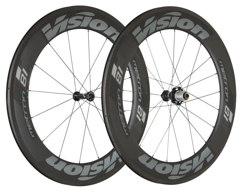 Vision Metron 81 TL Wheelset, 700 x 16/21h, Carbon, Tubeless, Black Decal, (WH-VT-880CHTL)