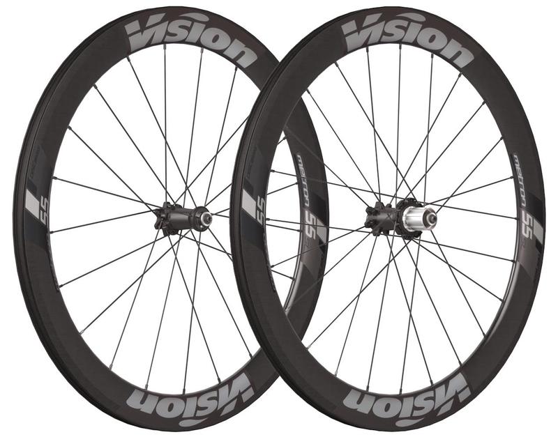 Vision Road Wheelset, Metron 55, 700 x 24/28h, Carbon, Tubeless, 6B Disc, Black Decal, (WH-VT-880CHTL/DB/6B)