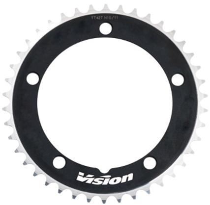 Vision Chainring, Aero Time Trial, 42T, 130mm BCD, Alloy, N-11, Black