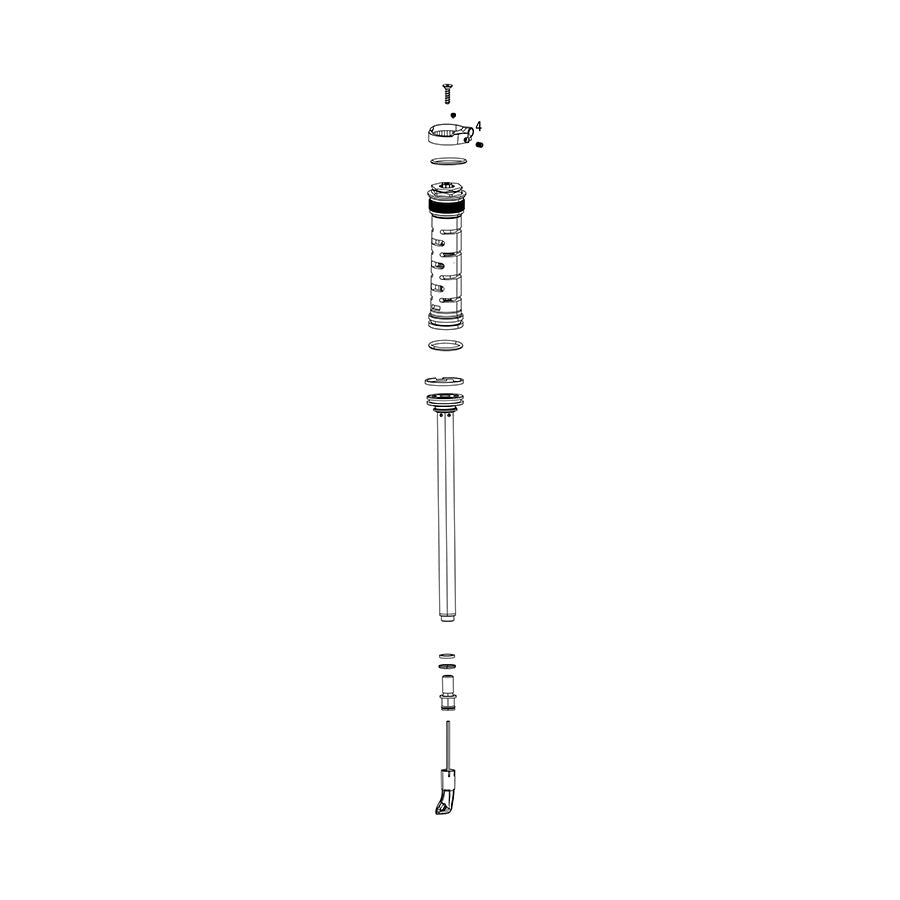 RockShox, Fork Damper Assembly - Remote 10mm Moco RL 80-120mm(2013+ Pushloc, Oneloc, Twistloc)(Thread .8mm)(Right Side Internals)-Recon Silver RL B1+ (2017-2021)/Recon RL A1+ (2018-2021), 11.4018.104.034