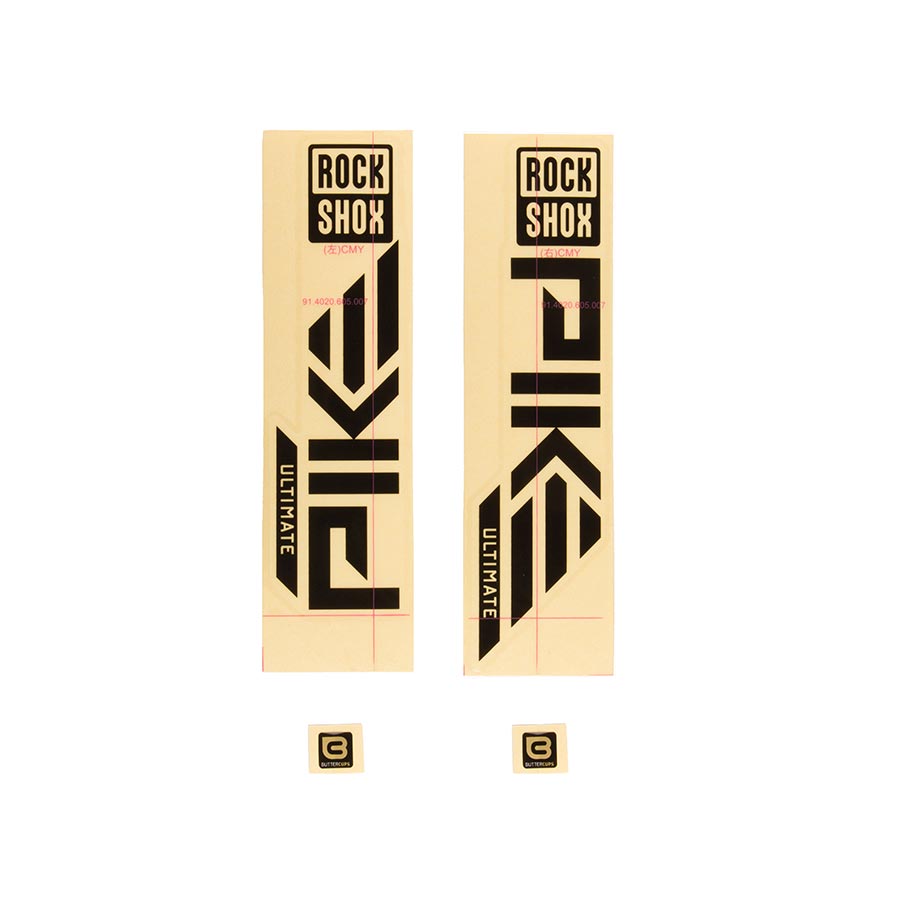 RockShox, Decal Kit for Pike Ultimate 2023, Gloss Black for Silver