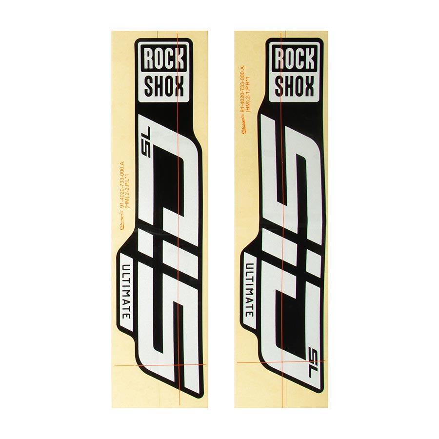 RockShox, Decal Kit for SID SL D1, Gloss Polar Foil for Gloss Black, Kit