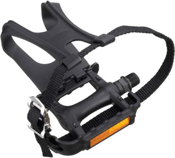 Wellgo M141 Pedal with Toe Clips, Black