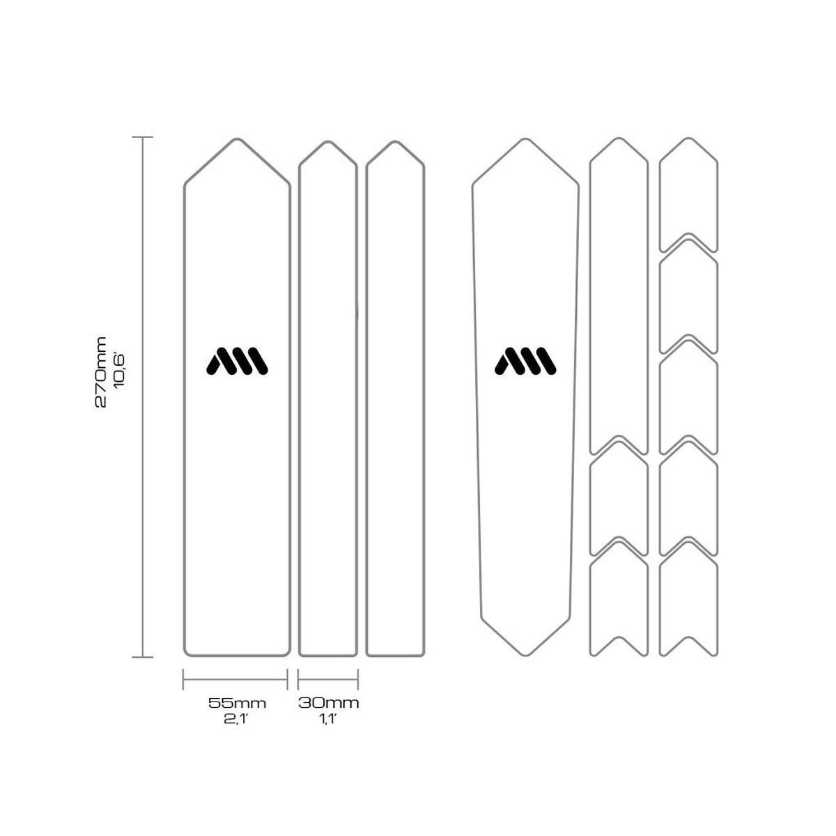 ALL MOUNTAIN STYLE FRAME GUARD CLEAR/SILVER EXTRA GRAVEL/ROAD