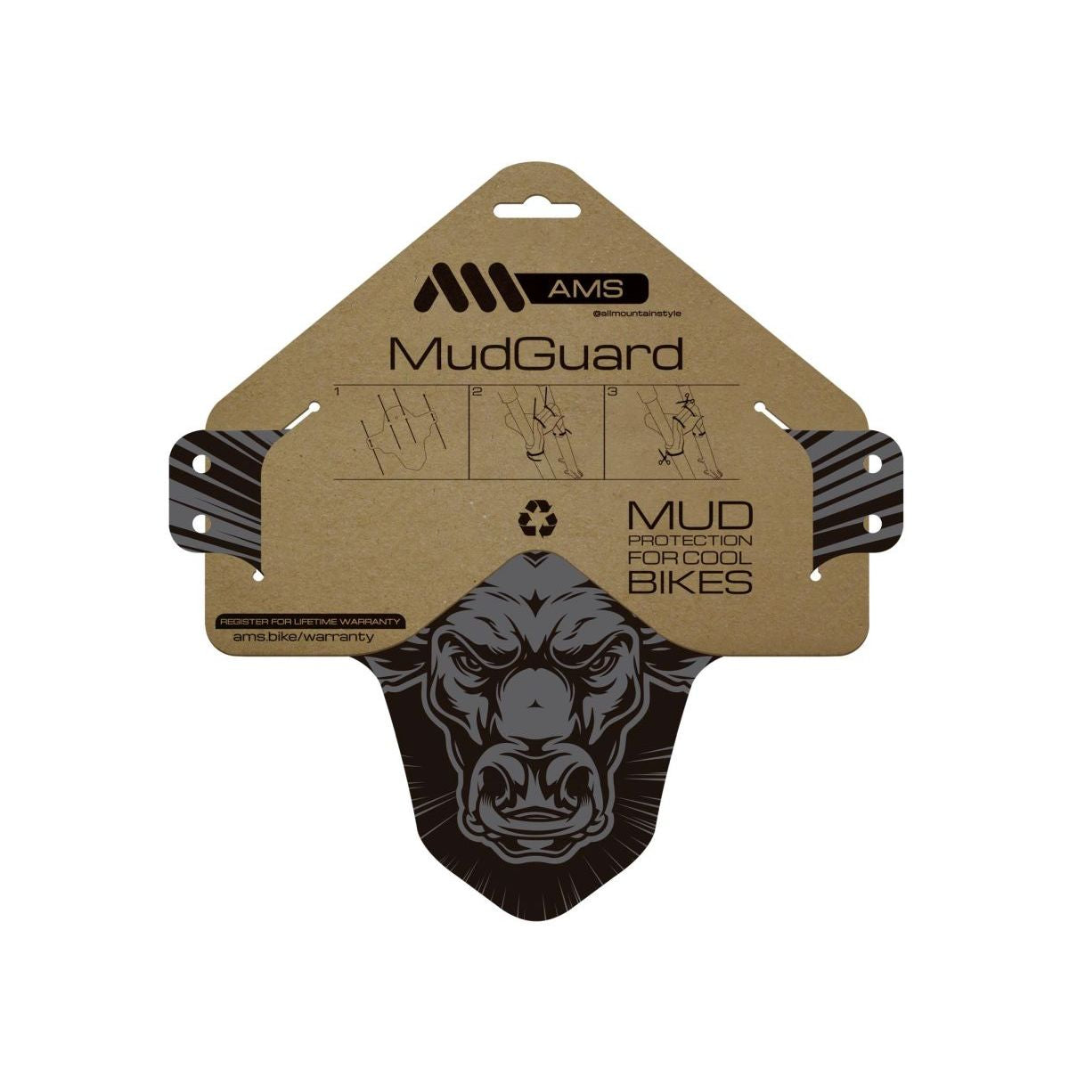 ALL MOUNTAIN STYLE FENDER MUD GUARD BULL/GREY